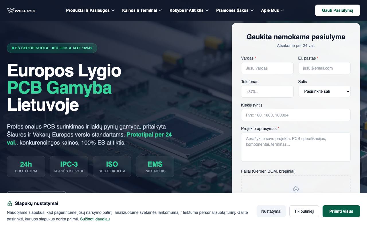 Europos Lygio PCB Gamyba Lietuvoje screenshot