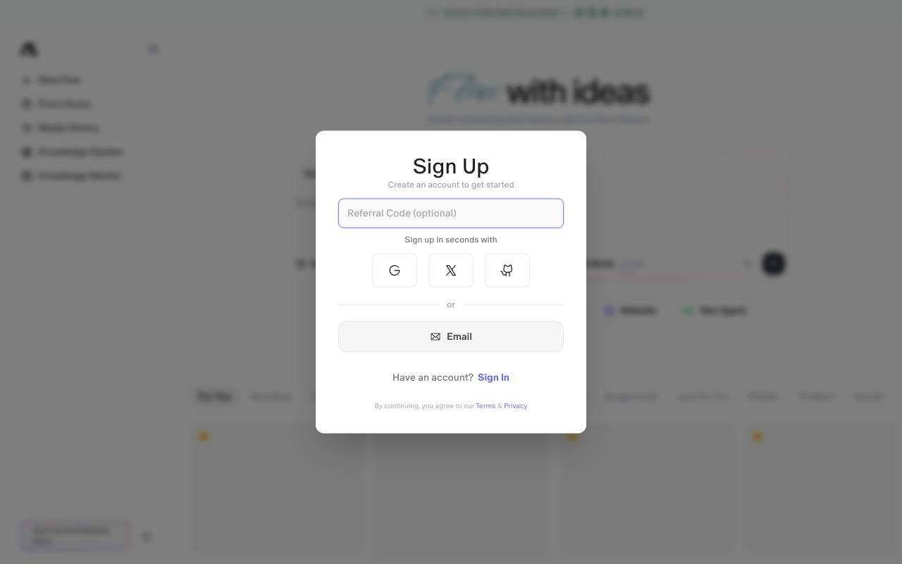 Flowith AI screenshot