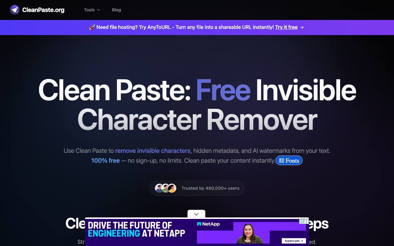 CleanPaste.org screenshot