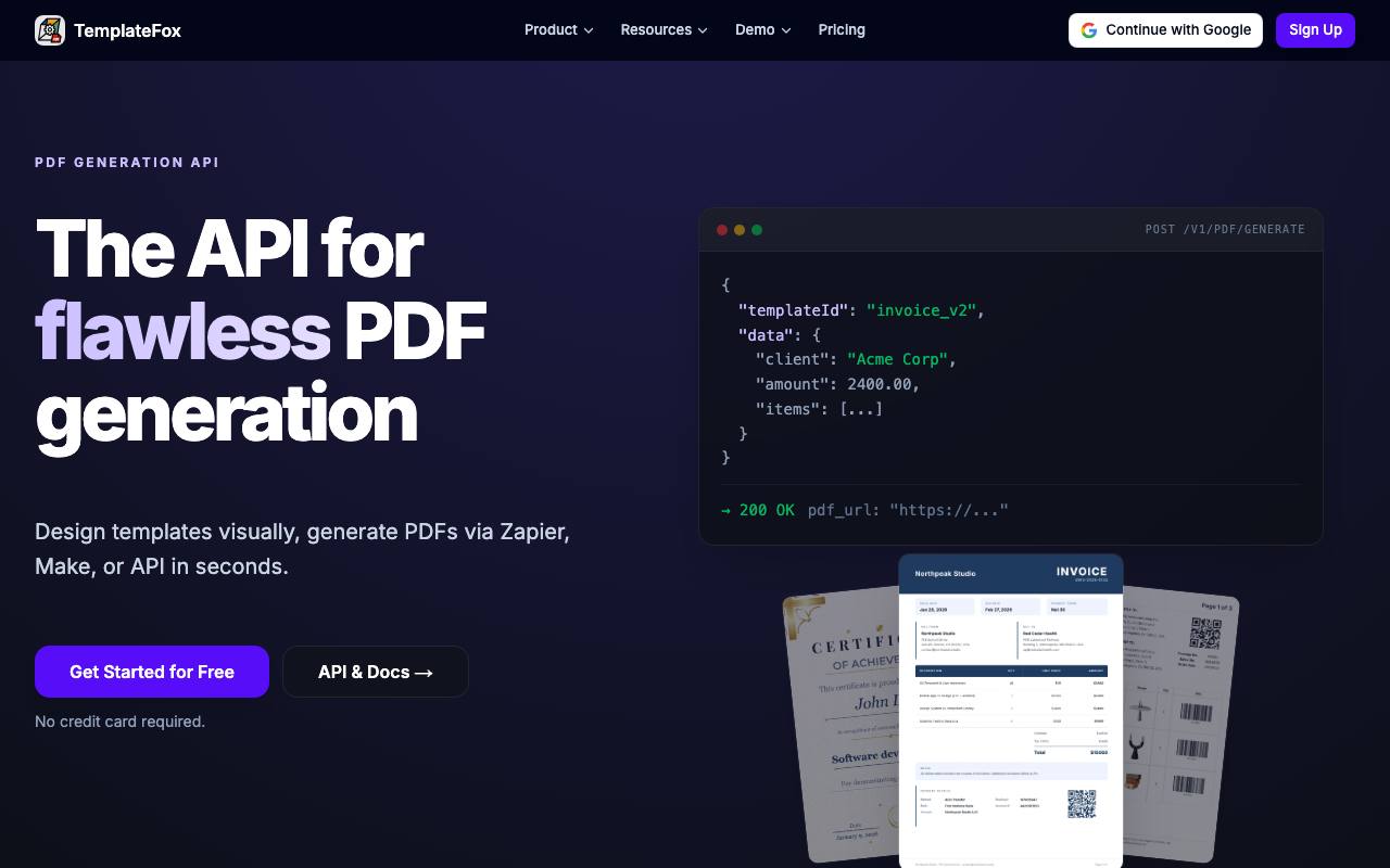 TemplateFox screenshot