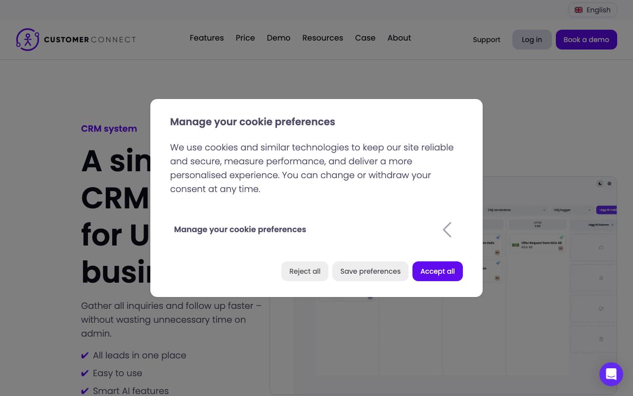 Customer Connect CRM screenshot
