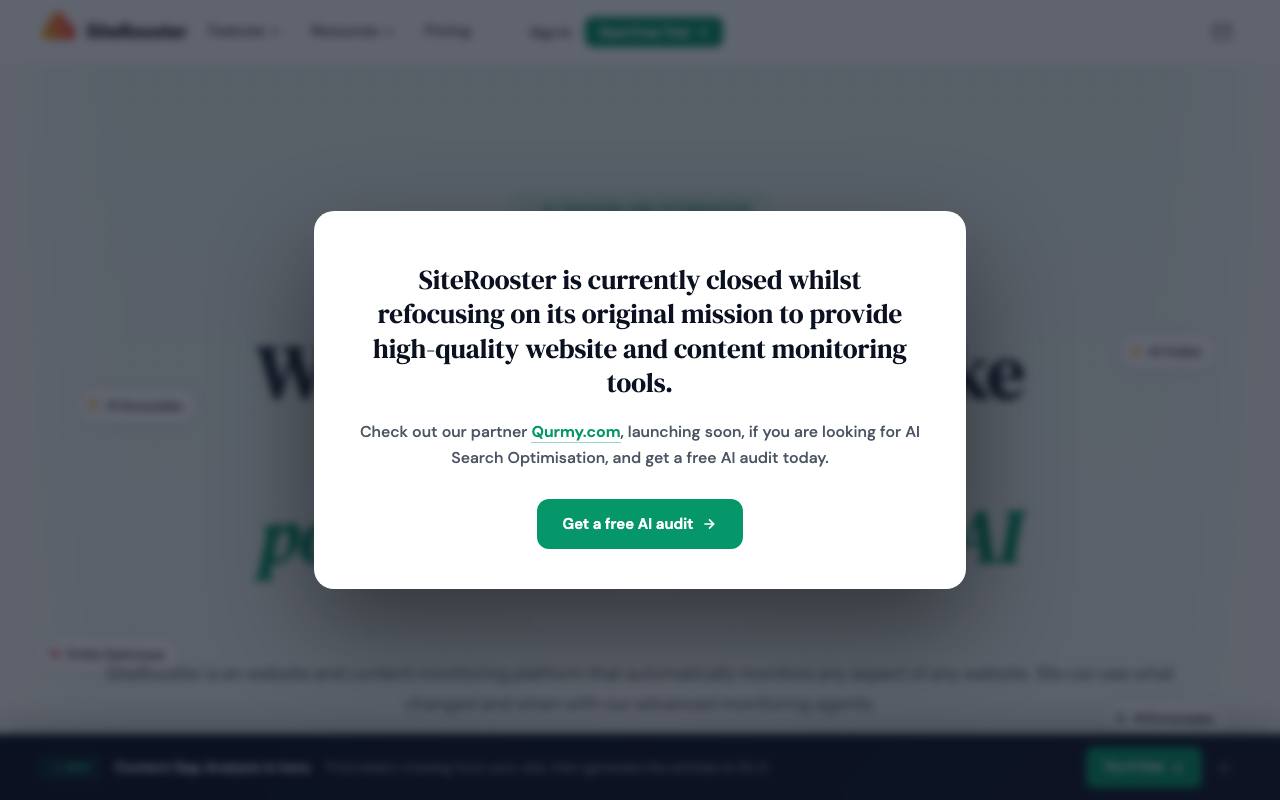 SiteRooster.com screenshot