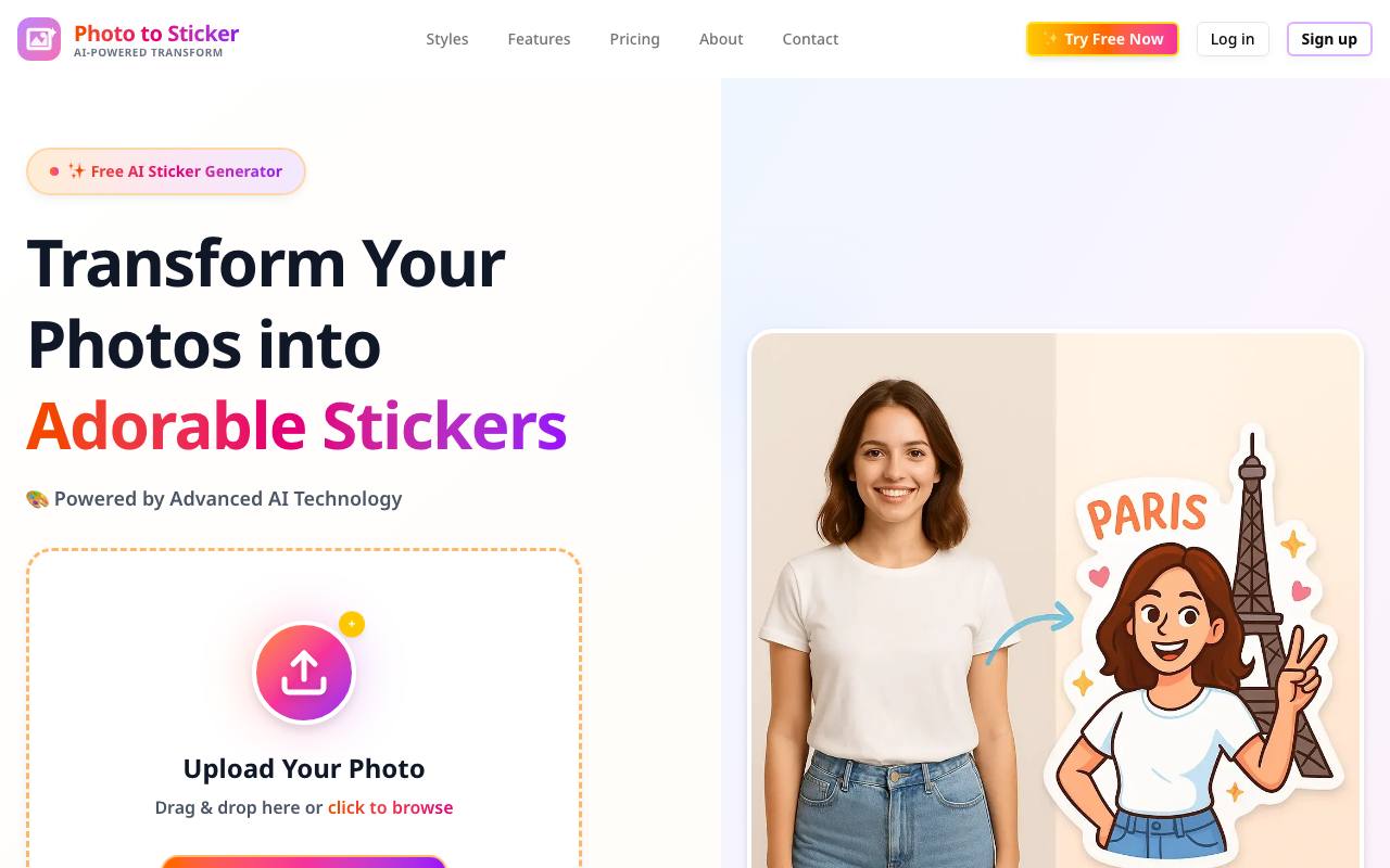 Photo to Sticker AI-Powered Transform screenshot