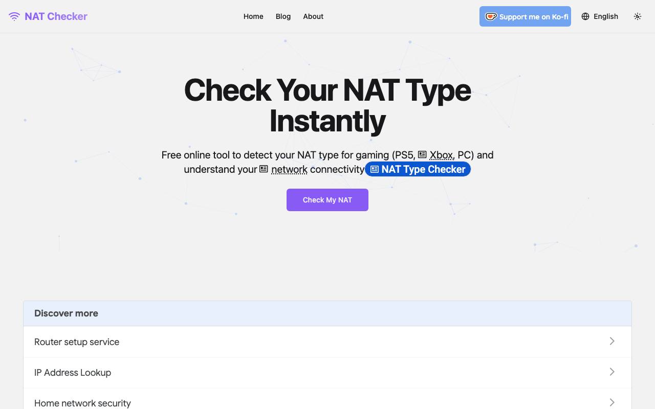 NAT Checker – Free Online NAT Type Detection Tool screenshot