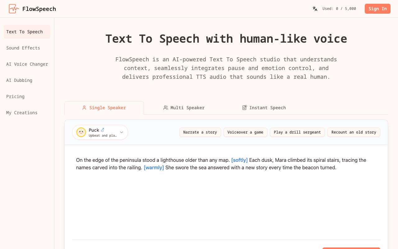 FlowSpeech screenshot