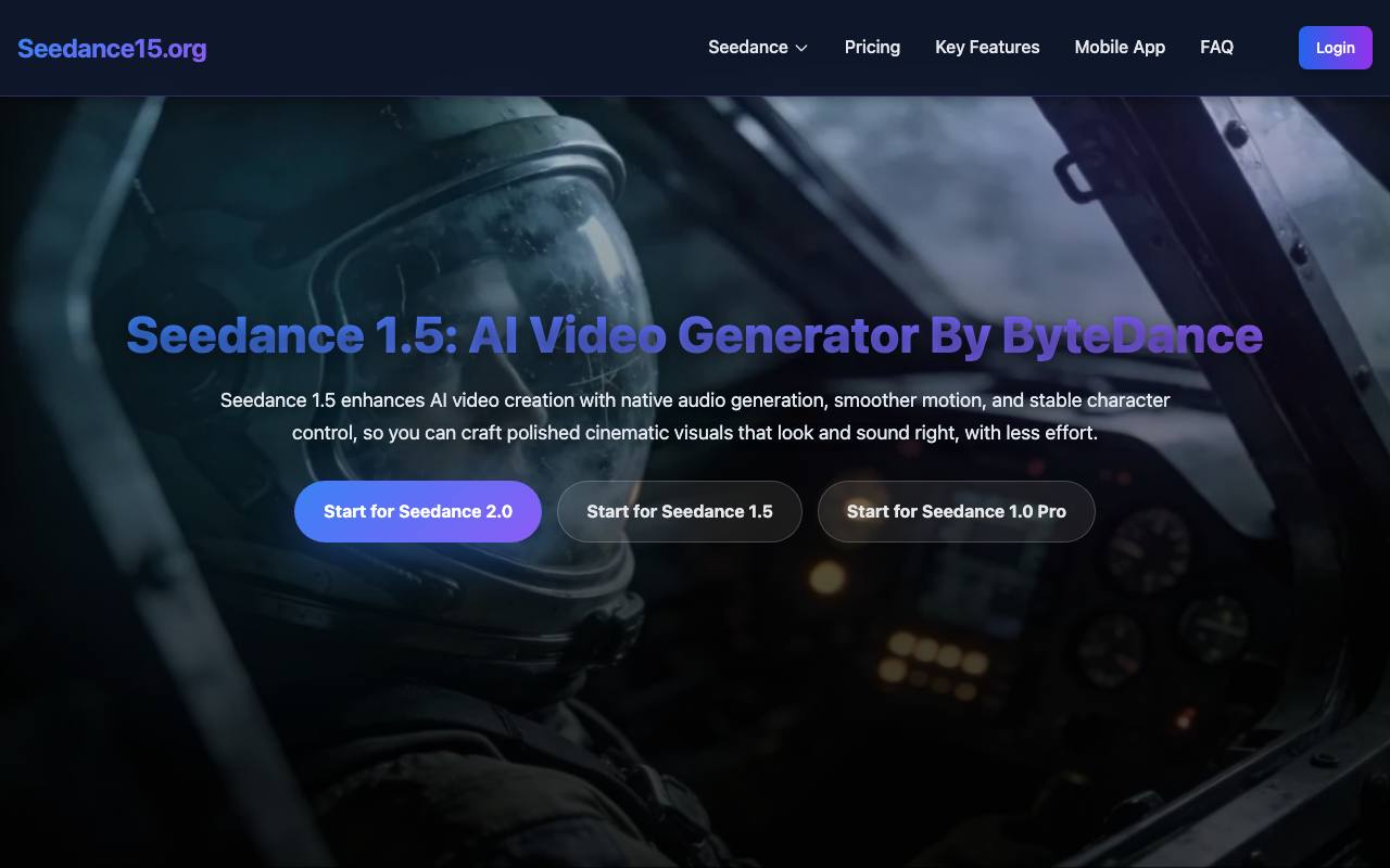Seedance 1.5 AI Video Generator screenshot
