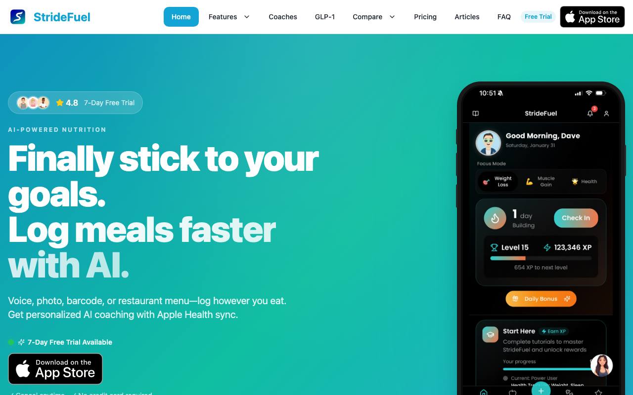 StrideFuel screenshot
