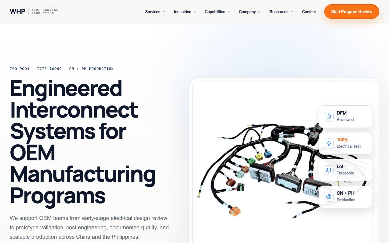 Wire Harness Production screenshot