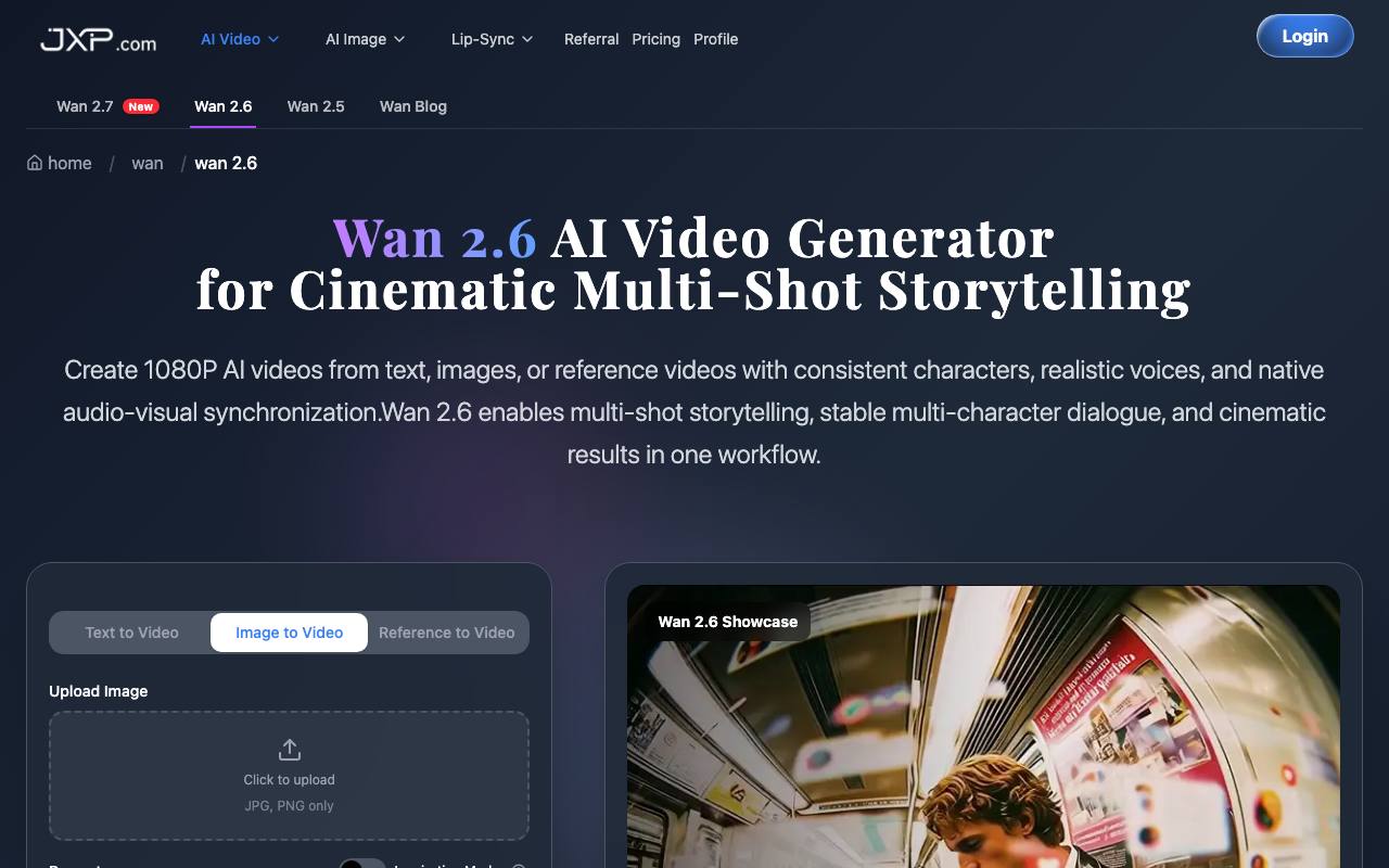 JXP Wan 2.6 AI Video Generator screenshot
