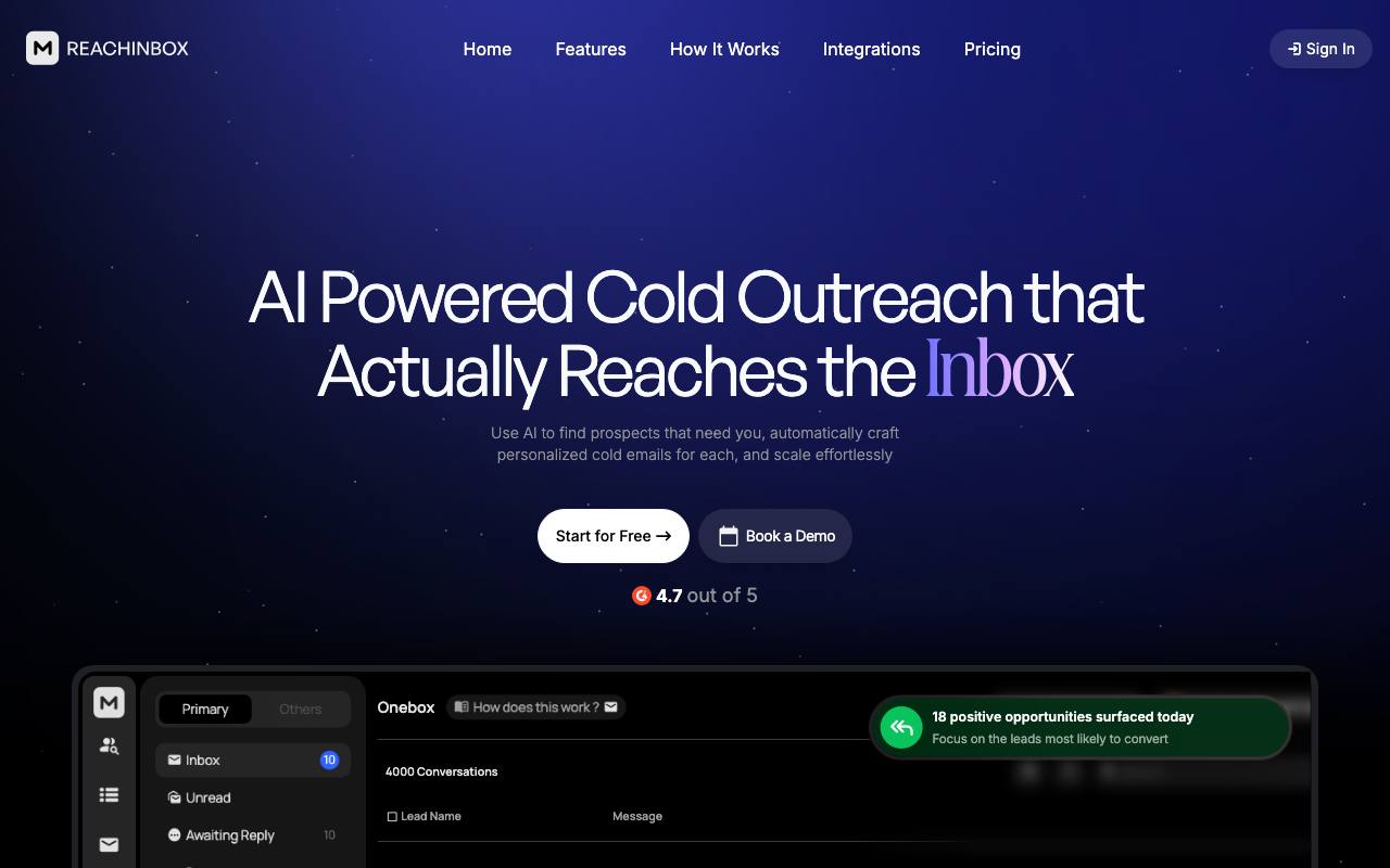 reachinbox screenshot