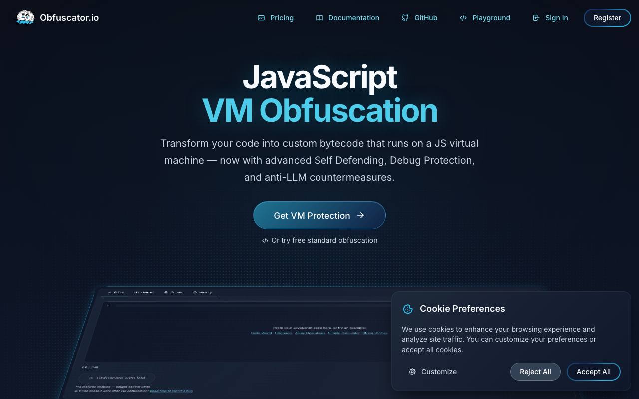 JavaScript Obfuscator screenshot