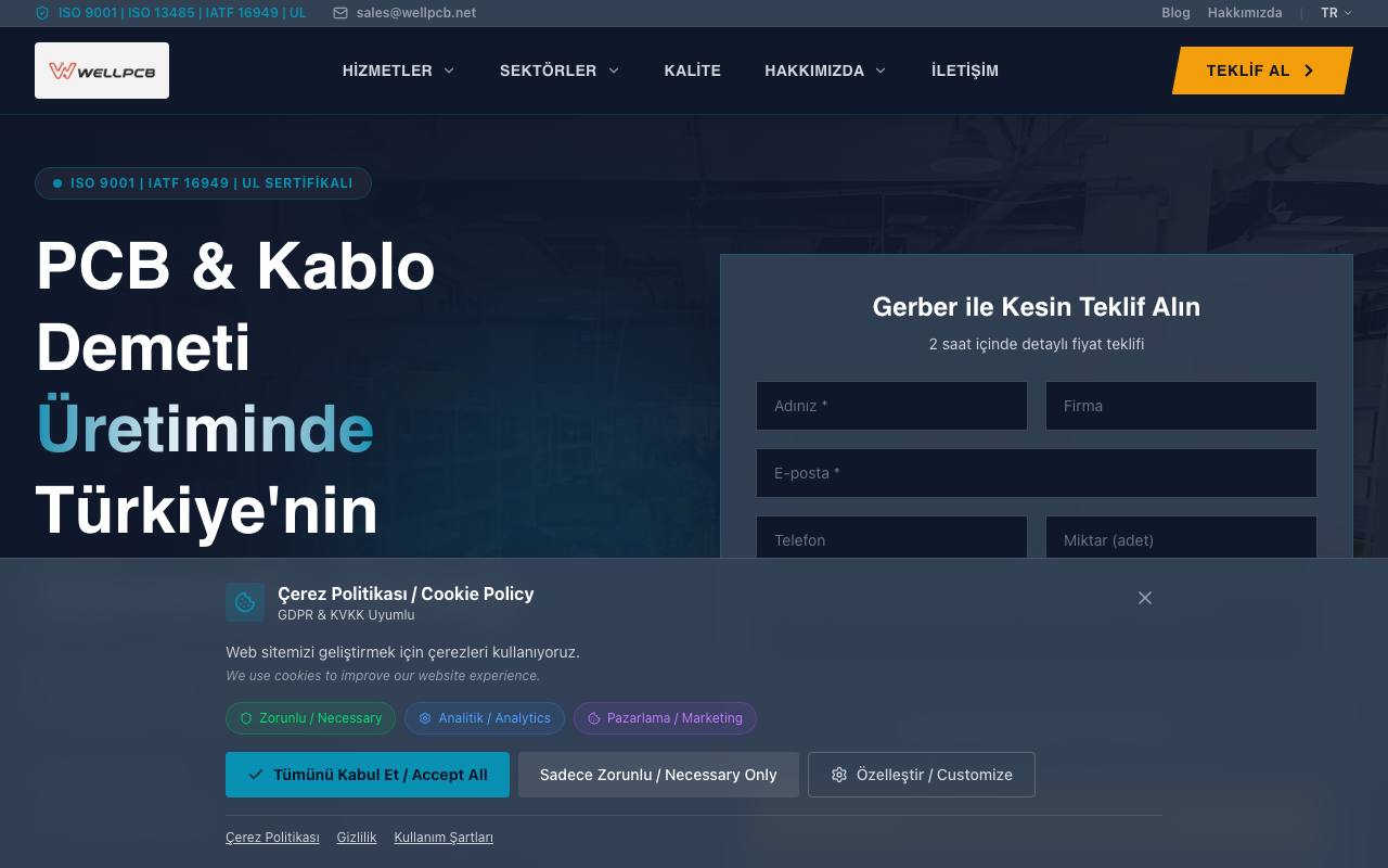 PCB & Kablo Demeti Üretiminde Türkiye’nin Güvenilir Ortağı screenshot