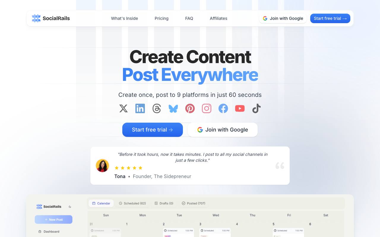 SocialRails screenshot