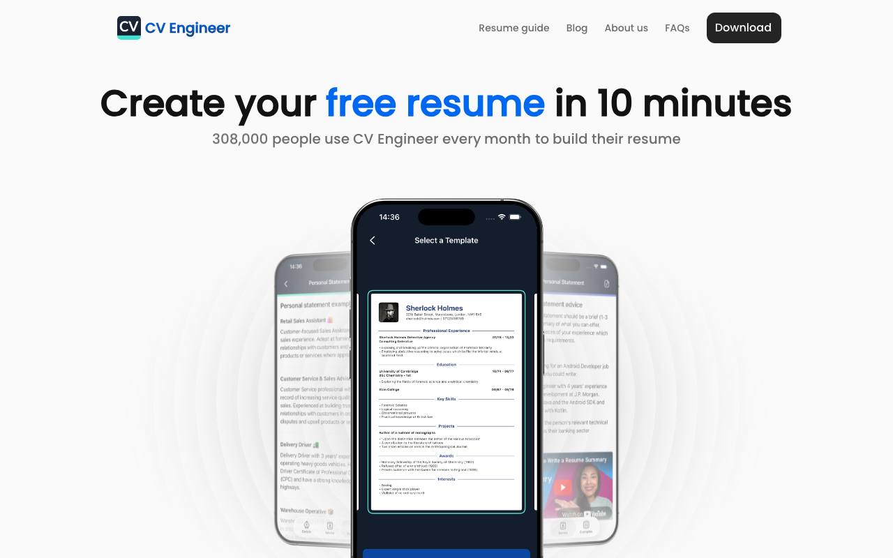 CV Engineer screenshot