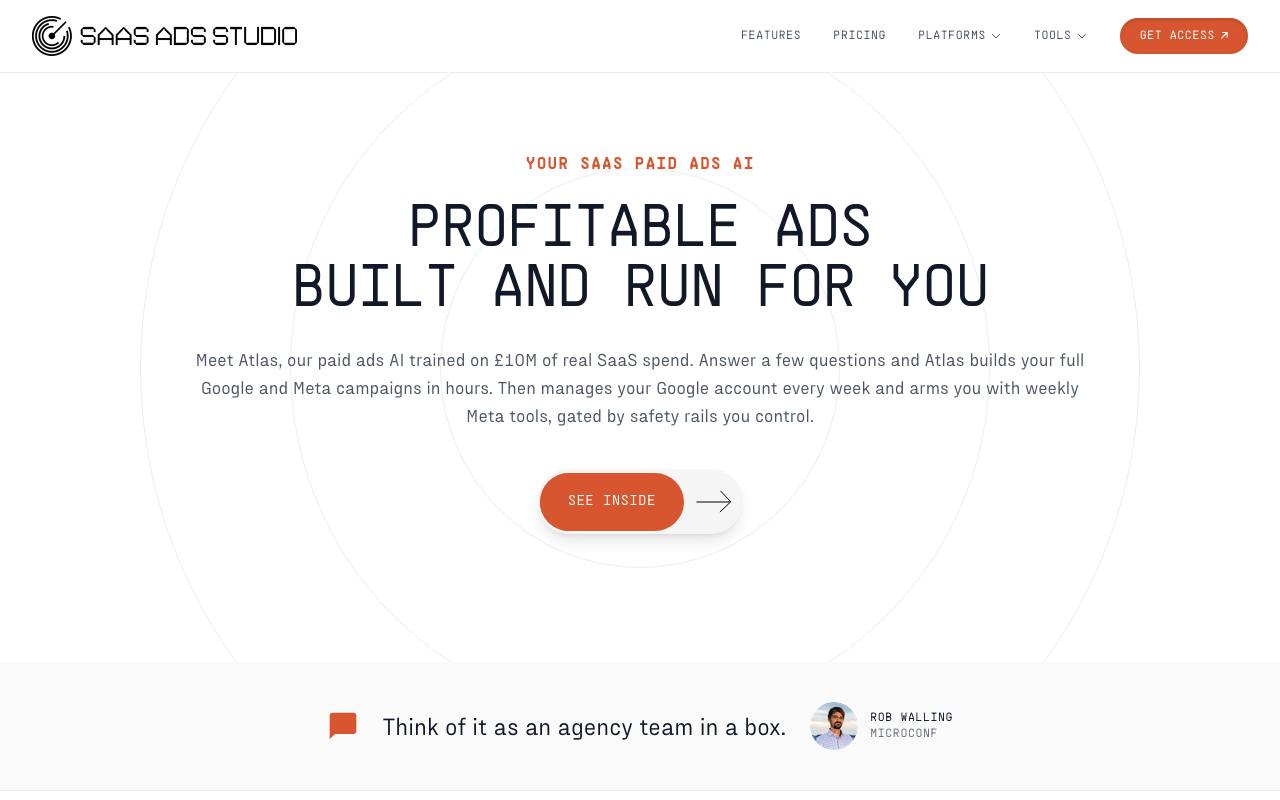 The SaaS Ads Studio screenshot
