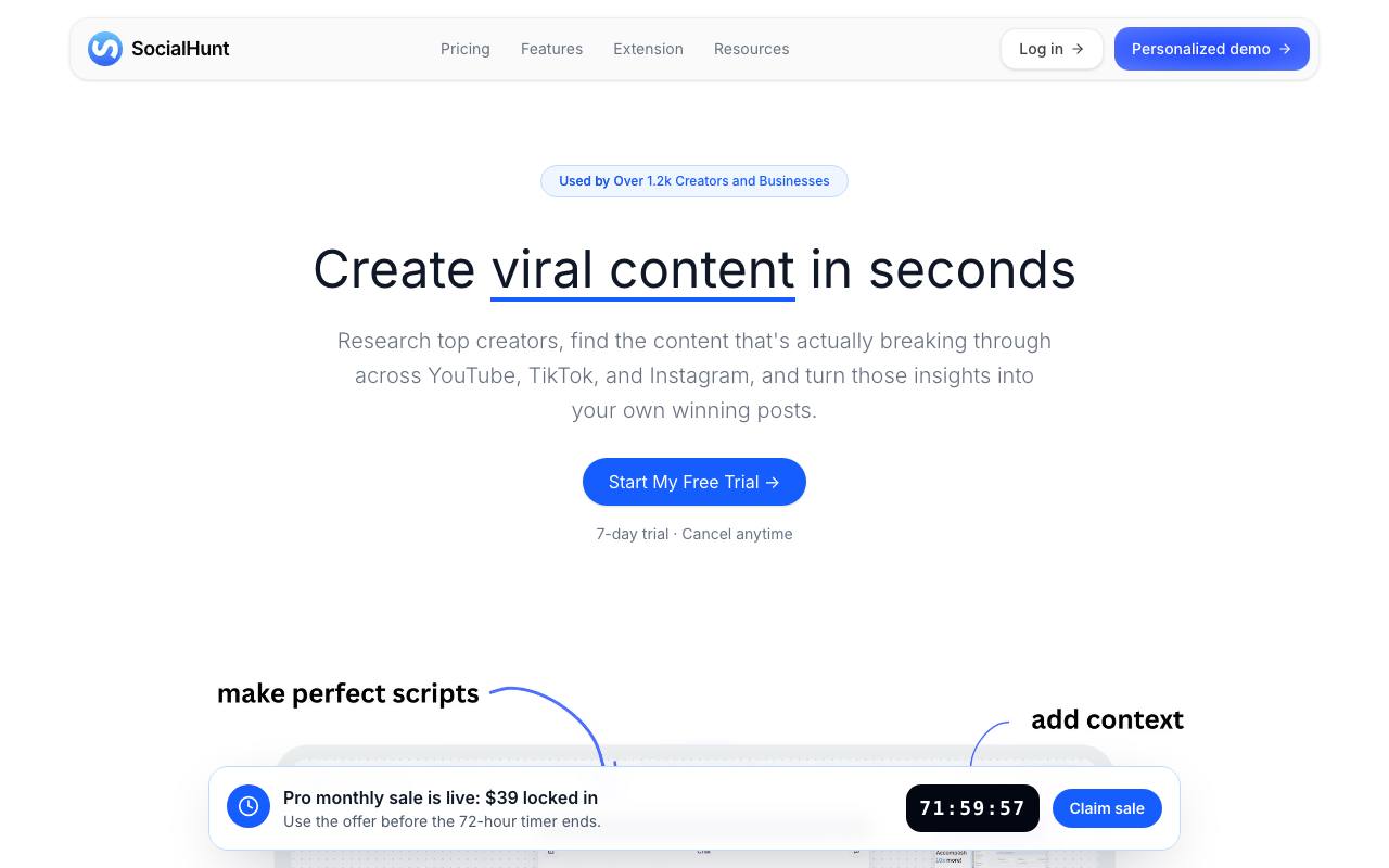 SocialHunt screenshot