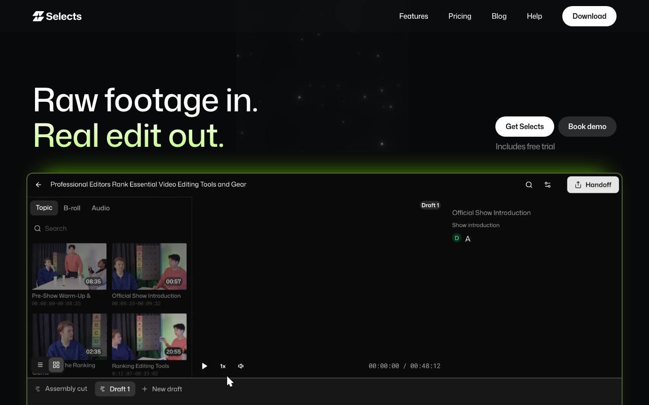 Selects screenshot