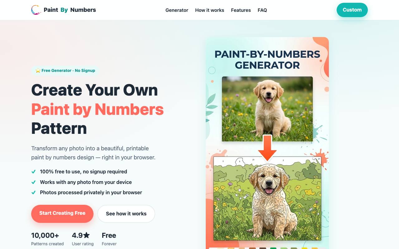 Paint by Numbers Generator screenshot