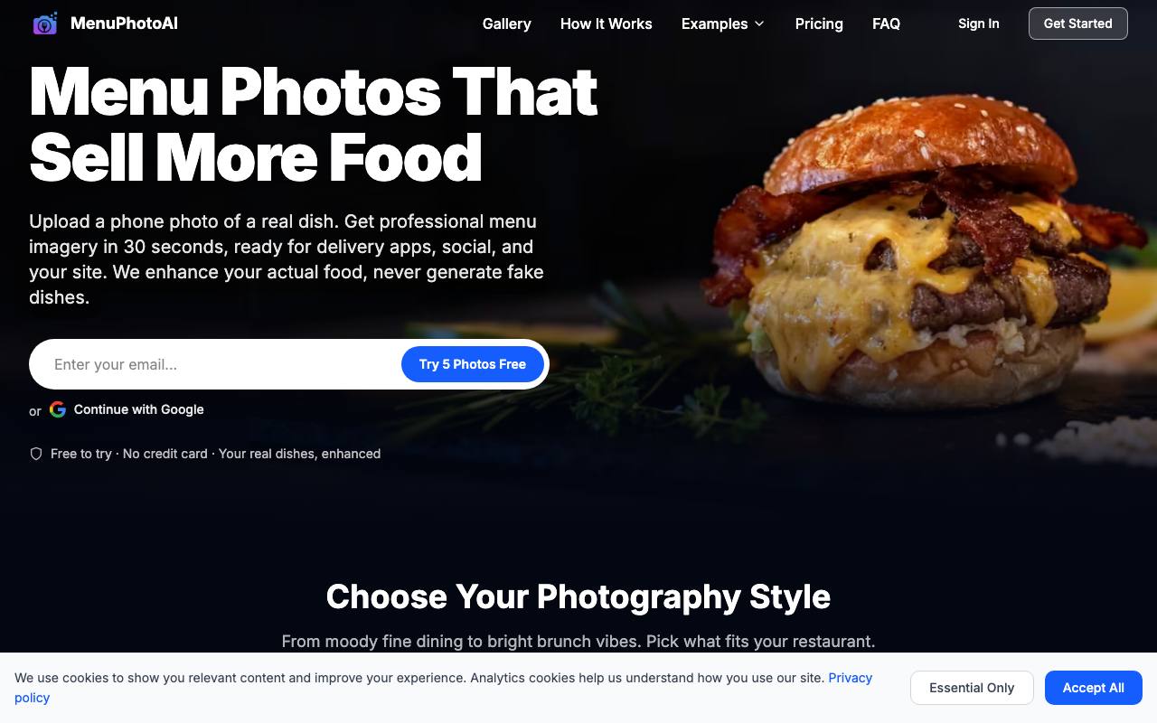 MenuPhotoAI screenshot