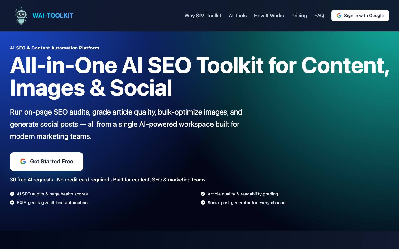 AI SEO Toolkit screenshot