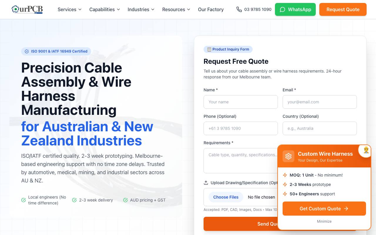 Precision Cable Assembly & Wire Harness Manufacturing screenshot