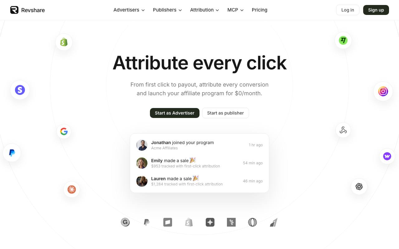 Revshare screenshot