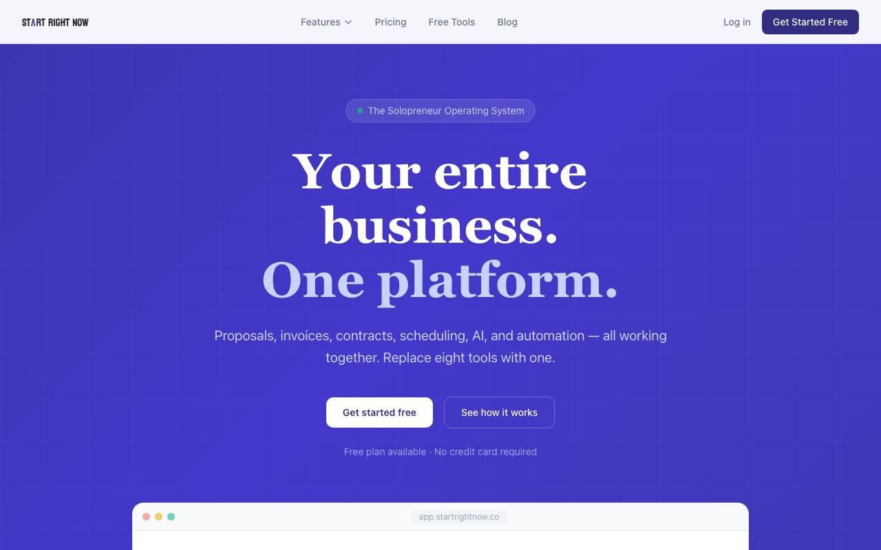 Start Right Now screenshot