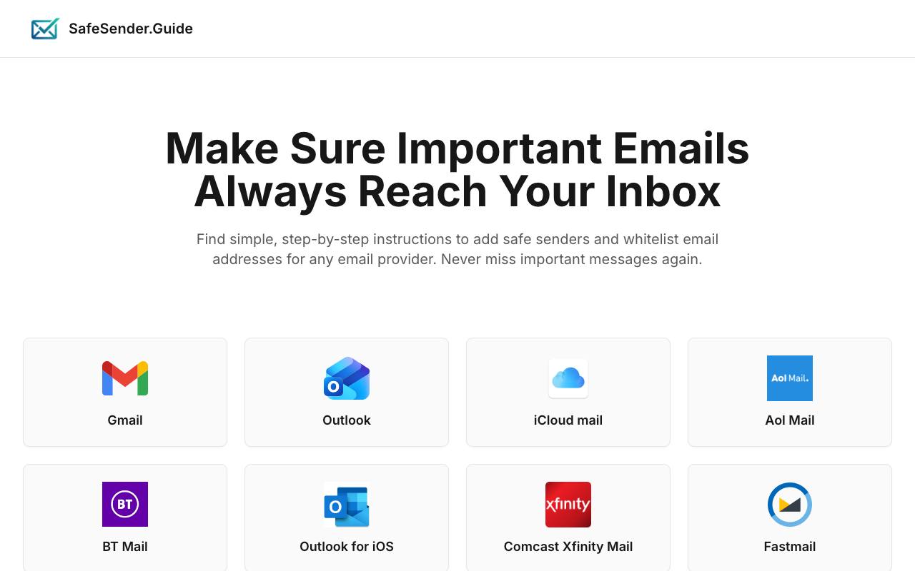 Safe Sender Guide screenshot
