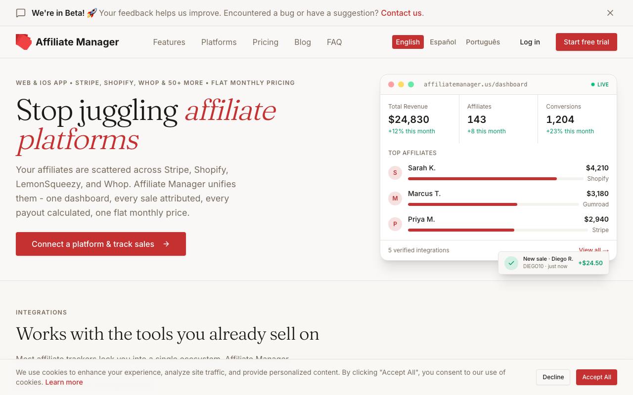 Affiliate Manager US screenshot