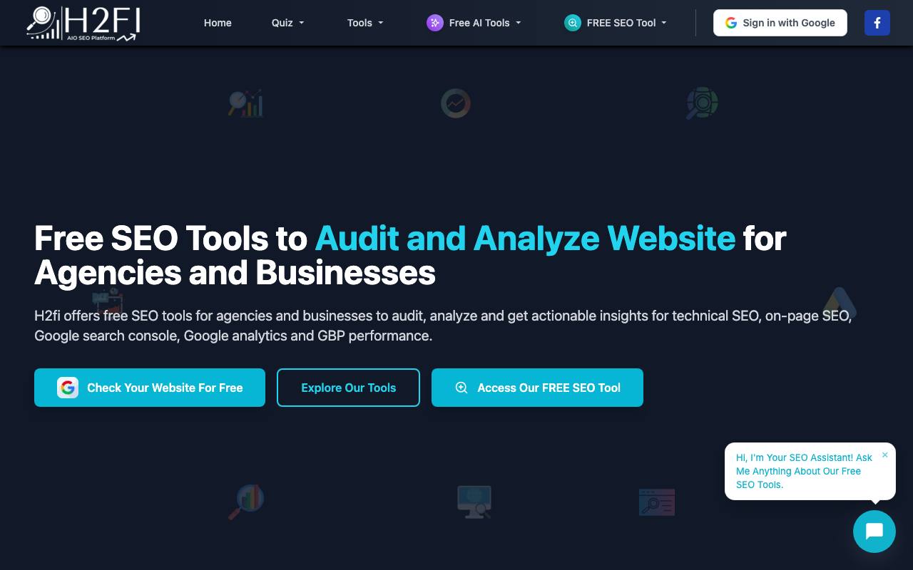 H2Fi- SEO Audit Tool screenshot