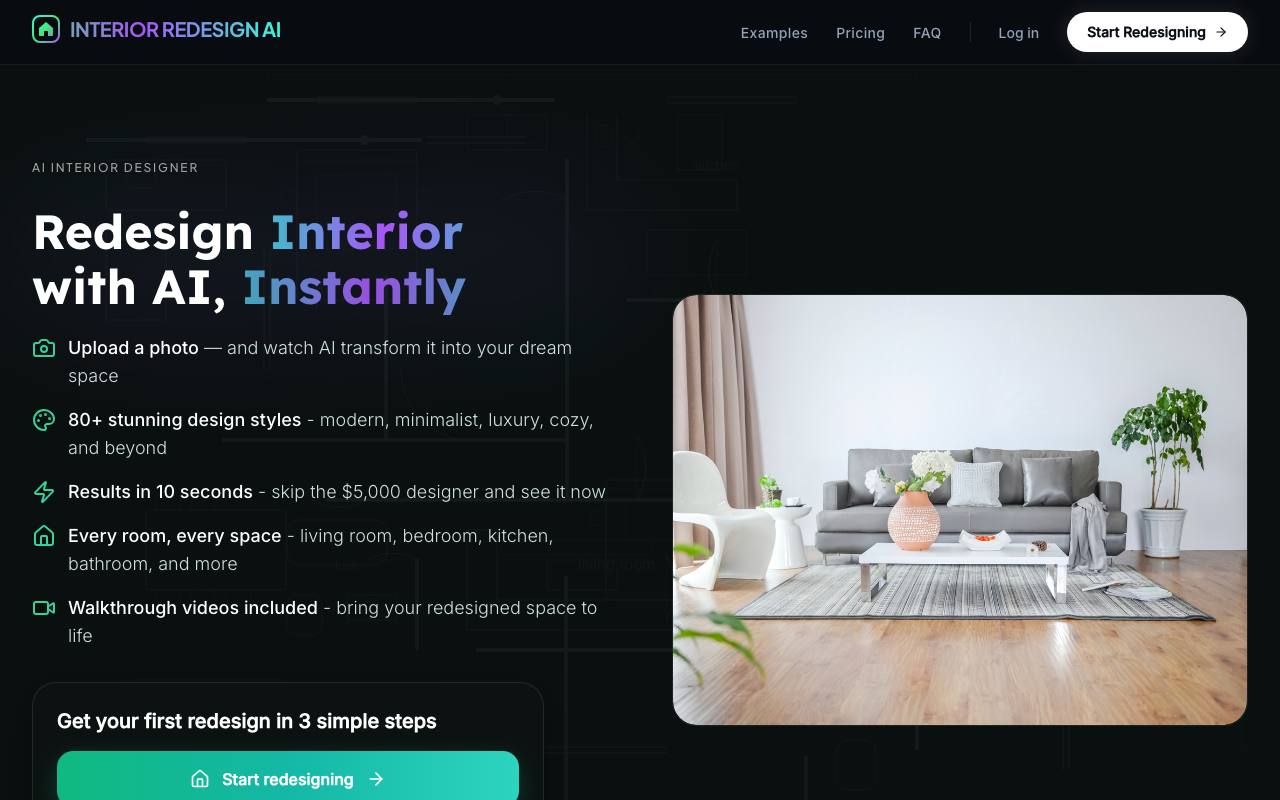 Interior Redesign AI screenshot
