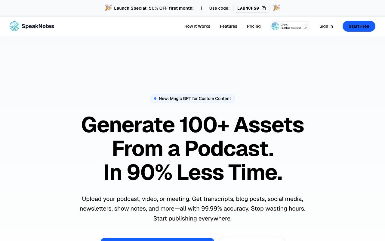 SpeakNotes.xyz screenshot