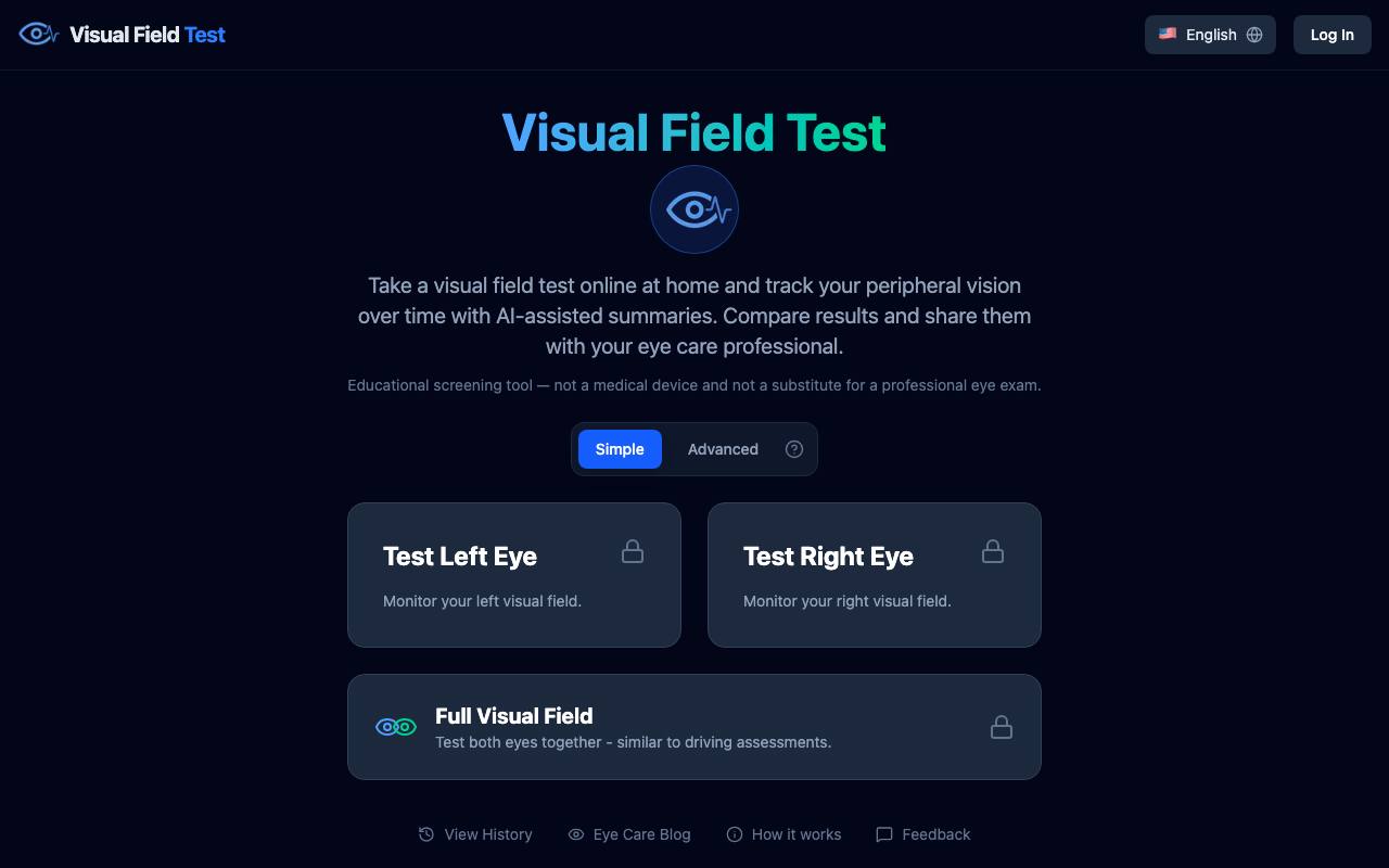 Visual Field Test screenshot