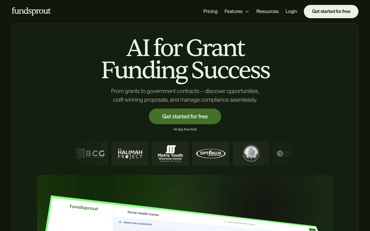 Fundsprout screenshot