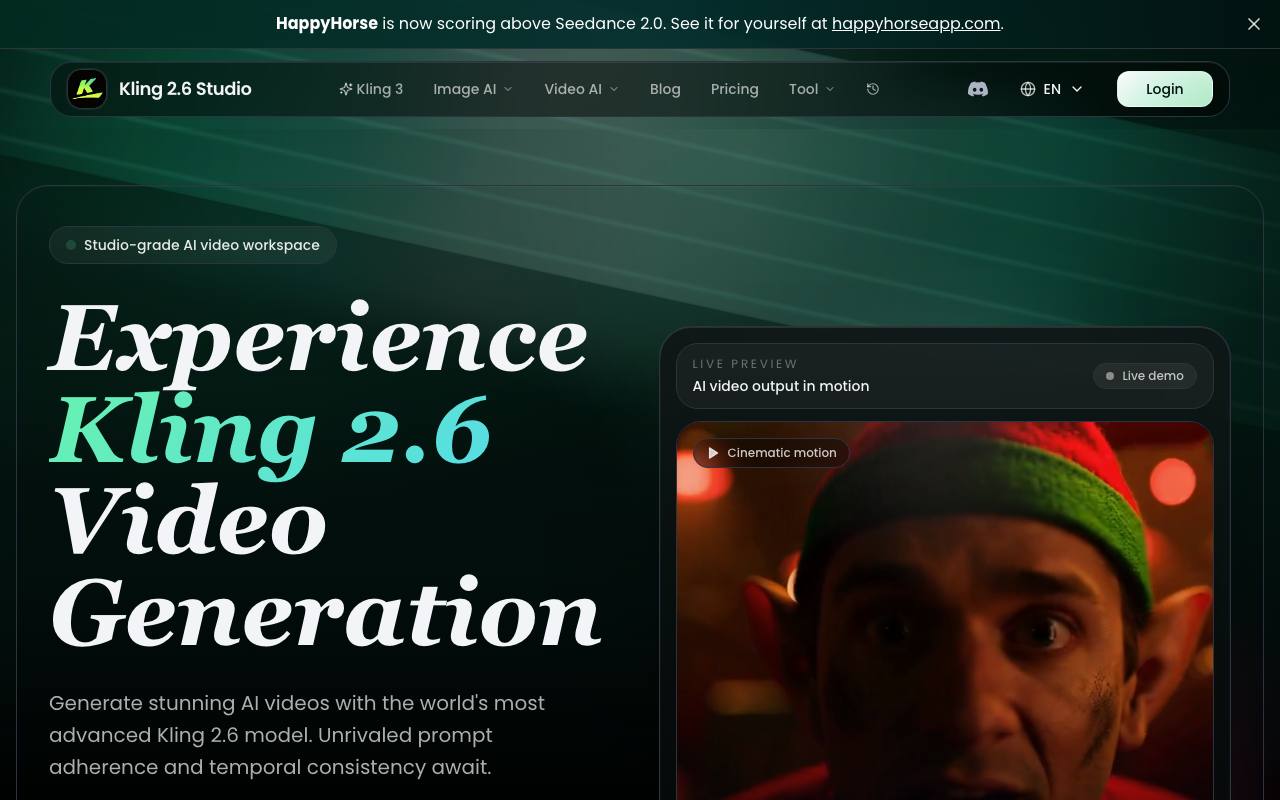 Kling 2.6 screenshot
