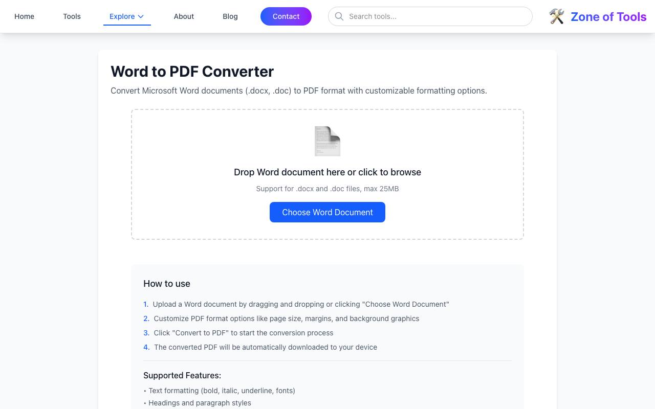 Word to PDF Converter screenshot