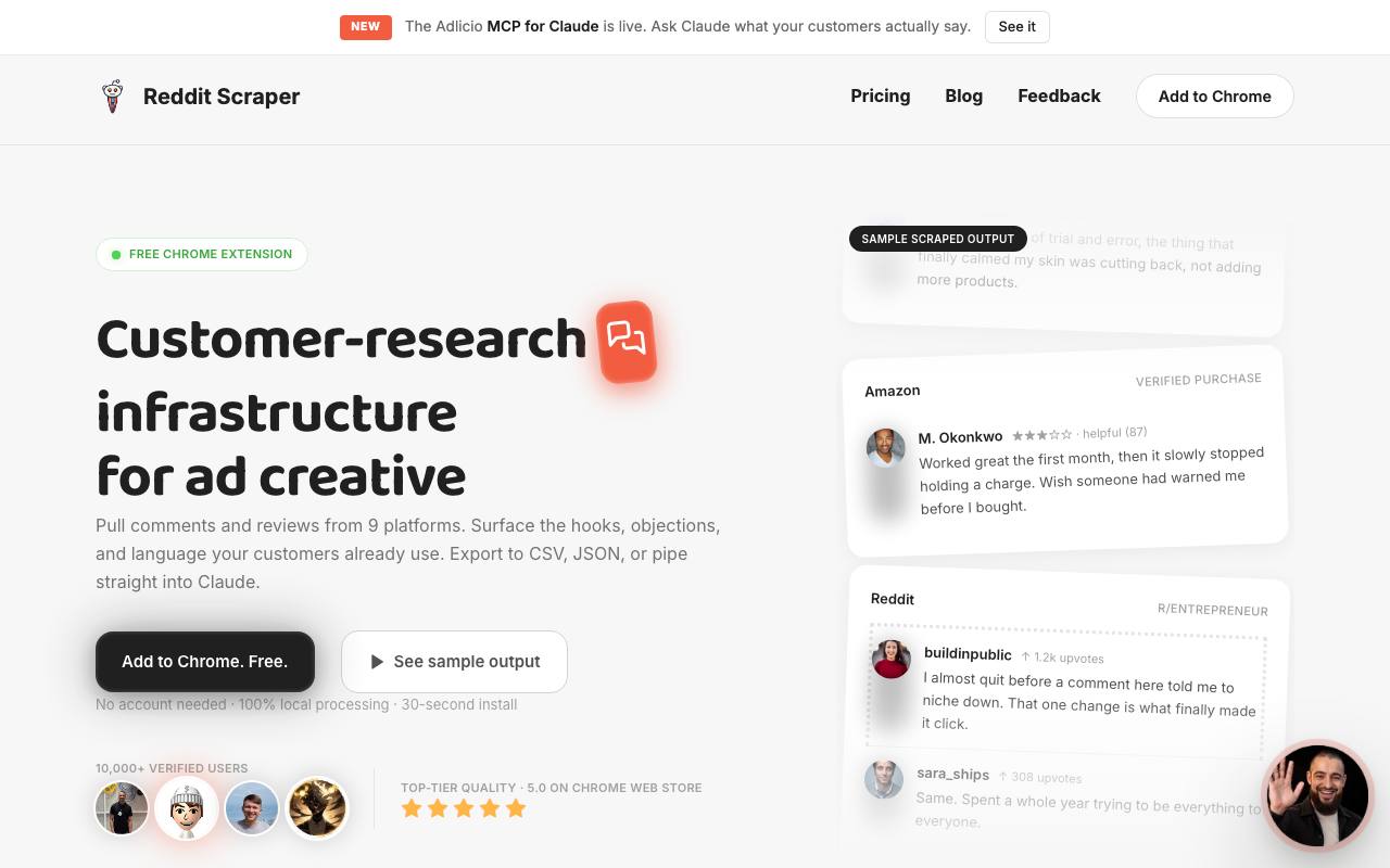 Reddit Comment Scraper screenshot