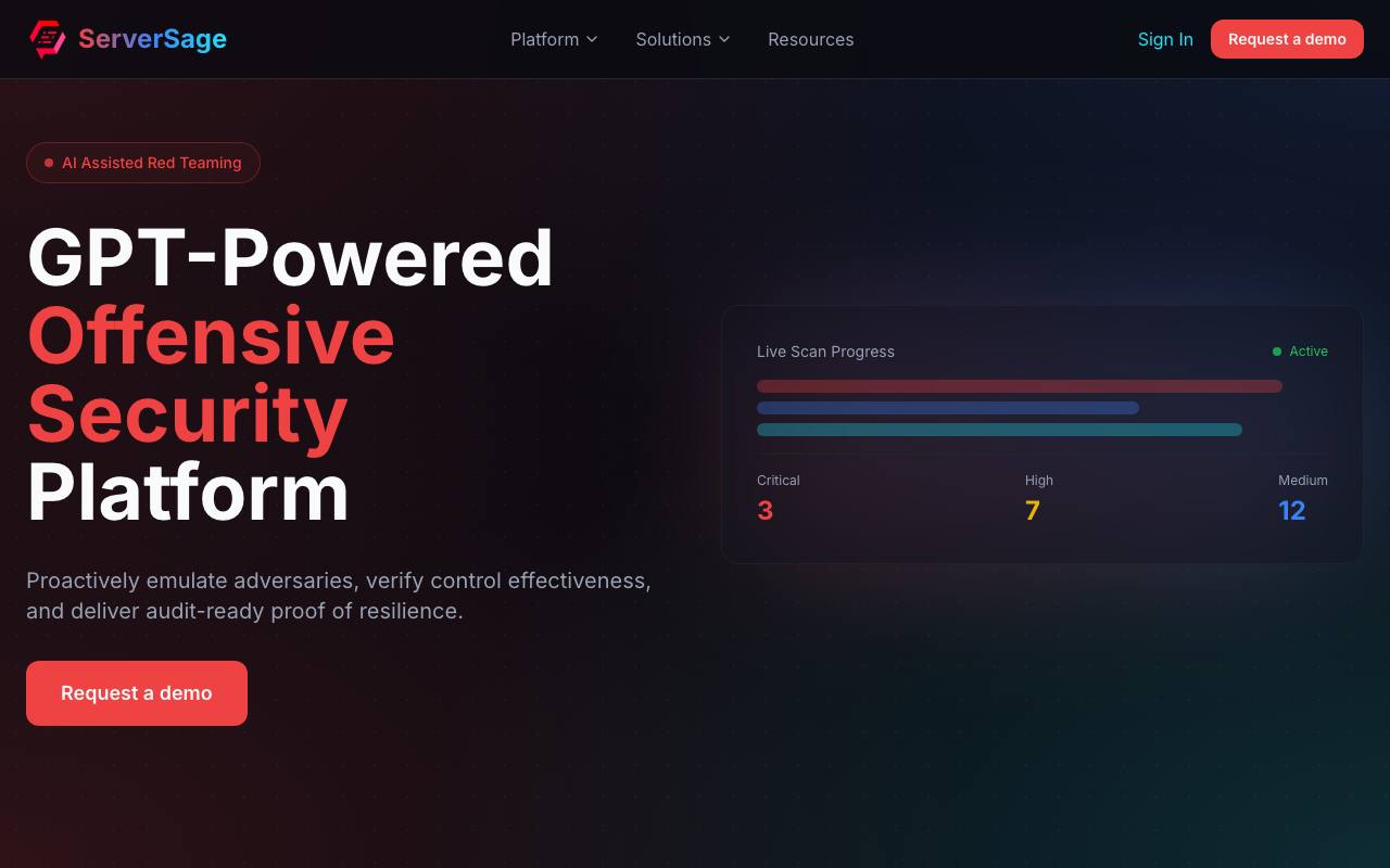 Serversage.ai screenshot