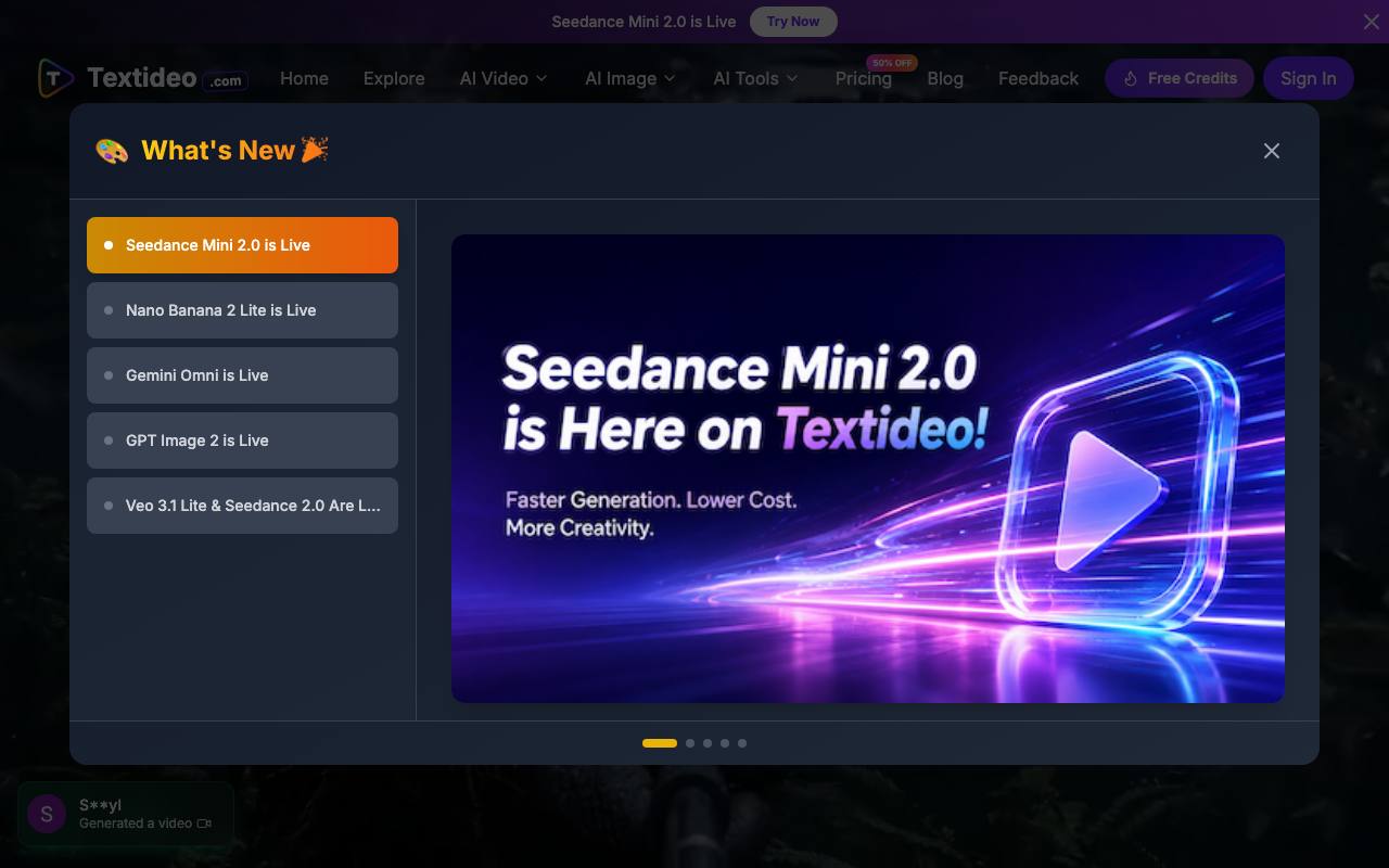 Textideo screenshot