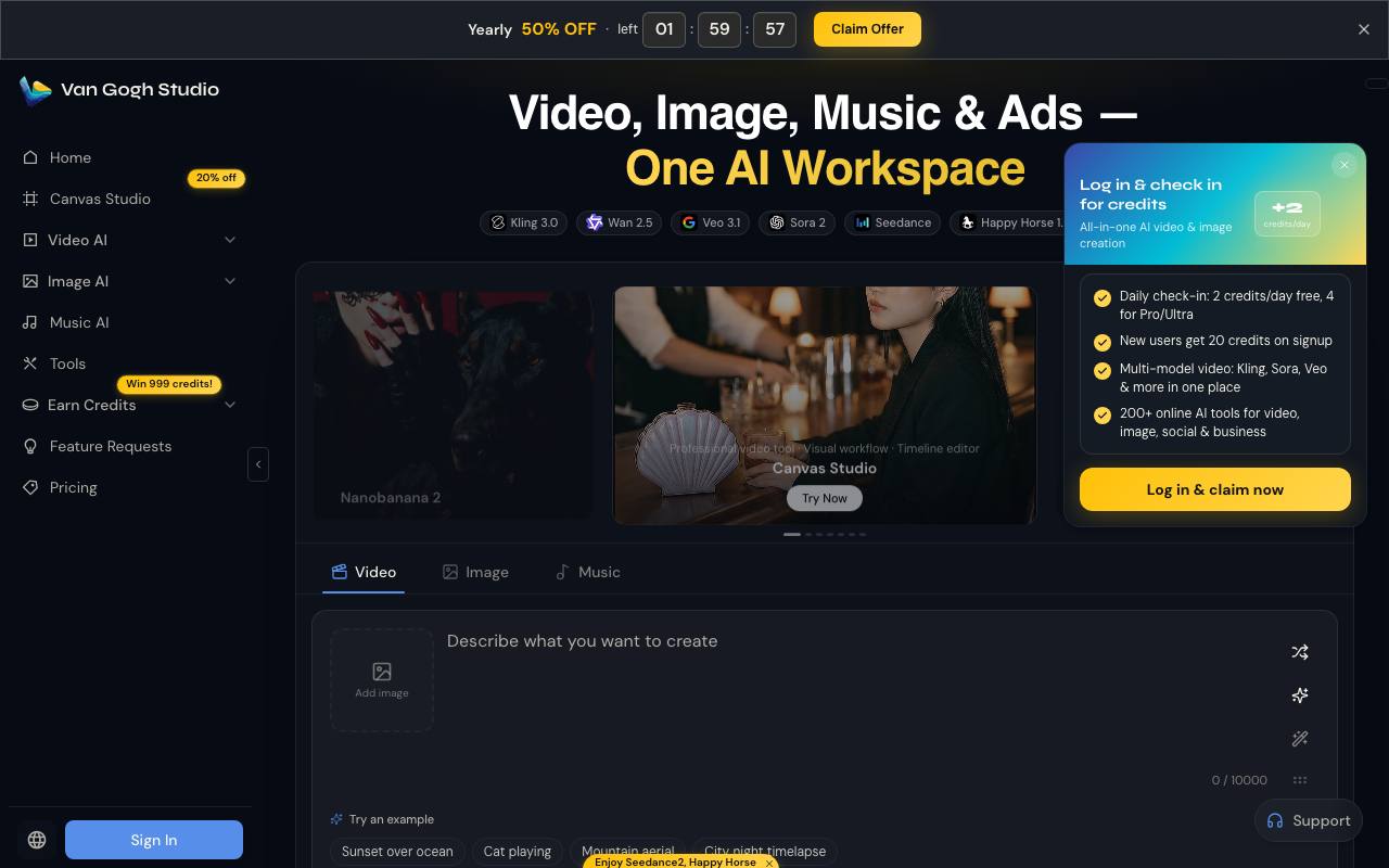 Van Gogh Free Video Generator screenshot