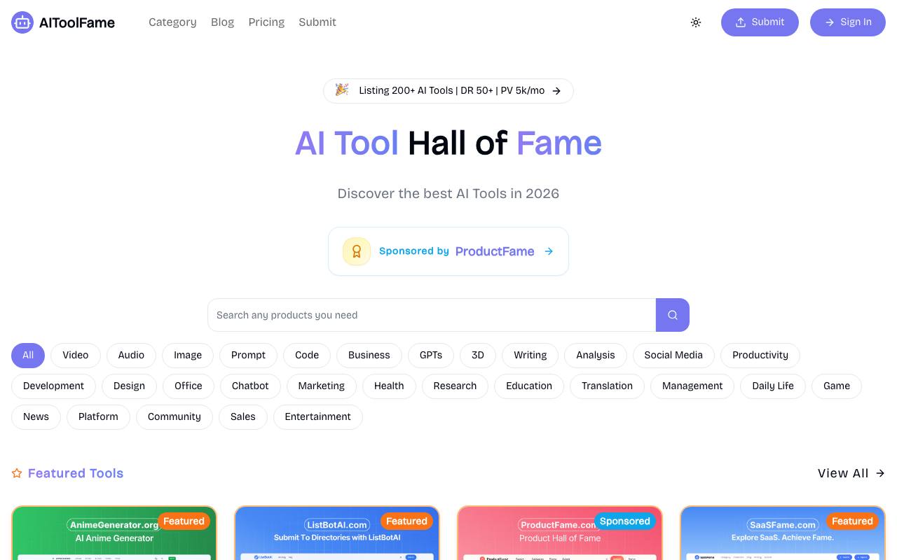 AIToolFame screenshot