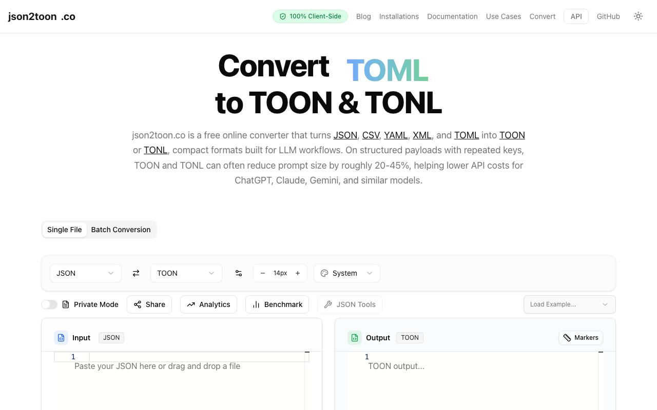 JSON2TOON screenshot