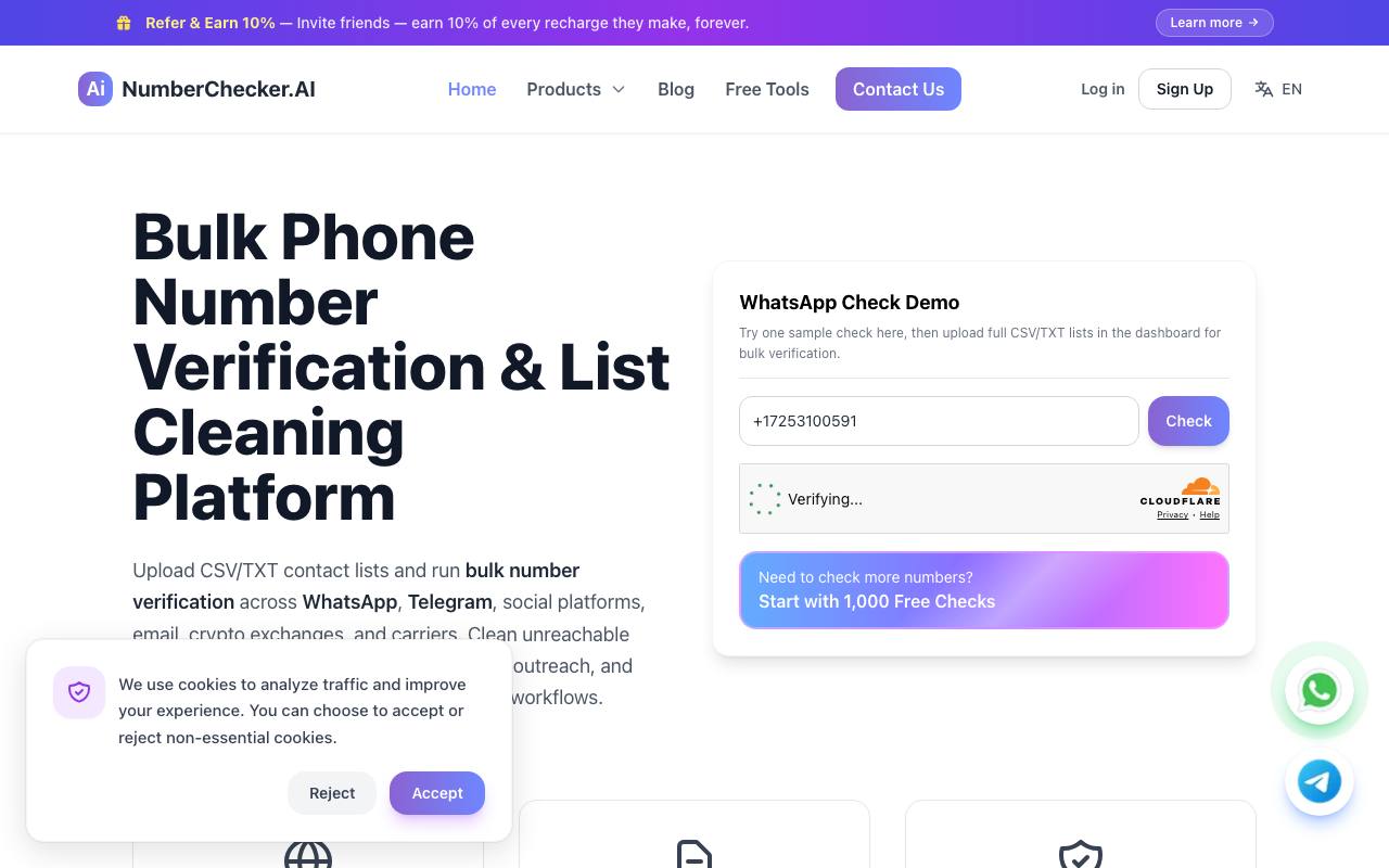 numberchecker.ai screenshot