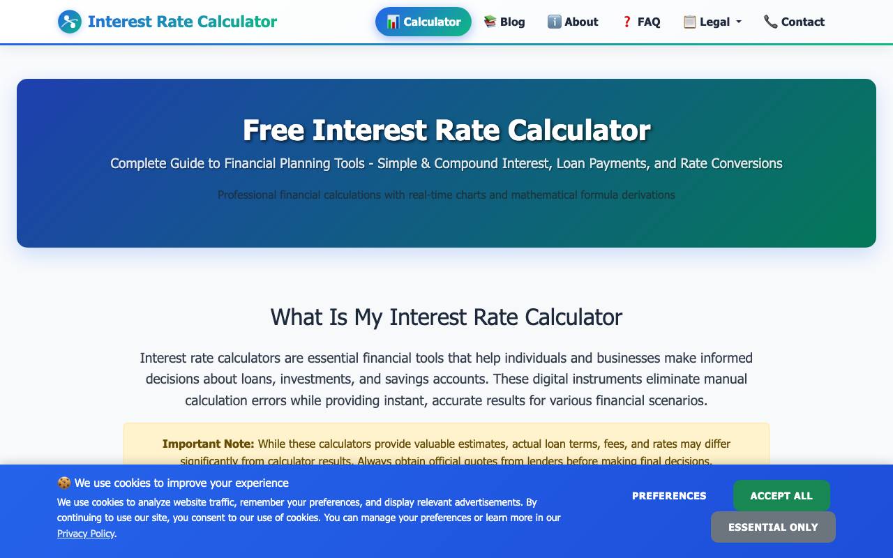 Interest Rate Calculator screenshot