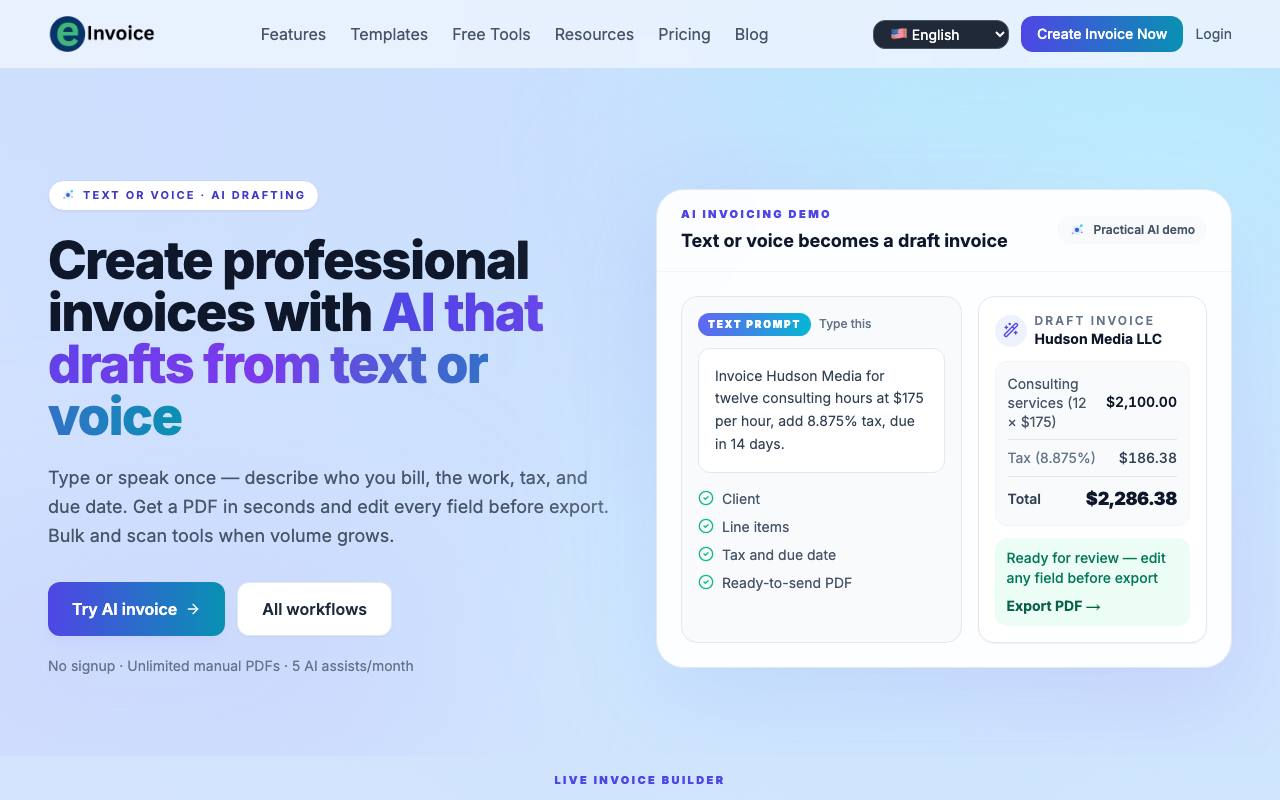 einvoice screenshot