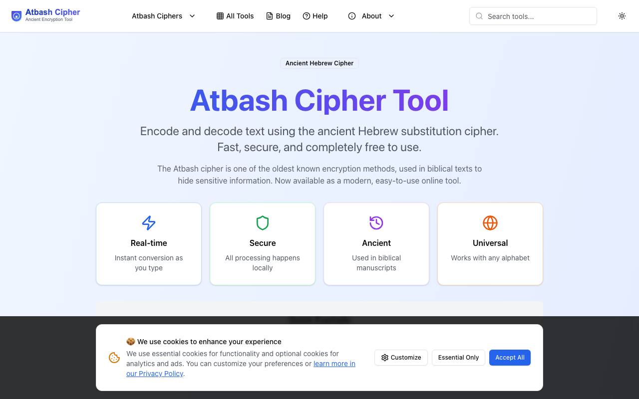Atbash Cipher screenshot