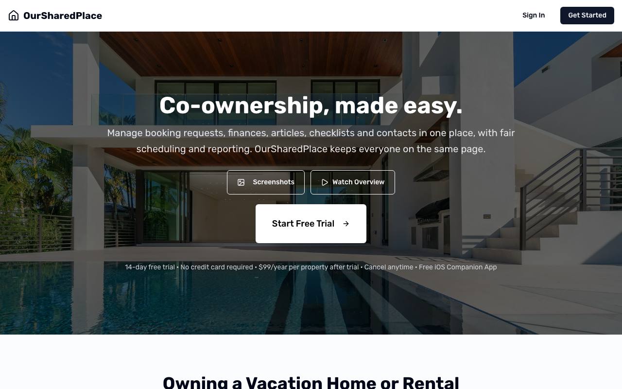 OurSharedPlace screenshot