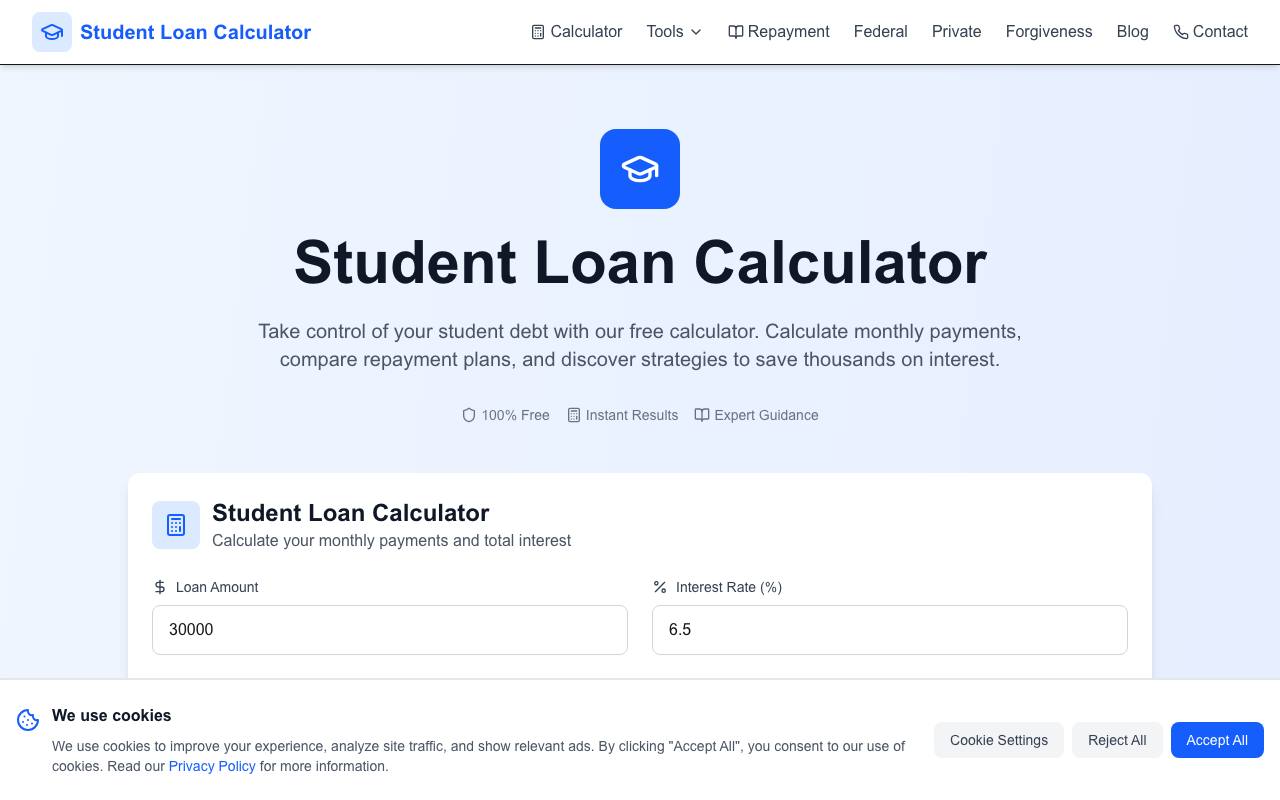 Student Loan Calculator screenshot