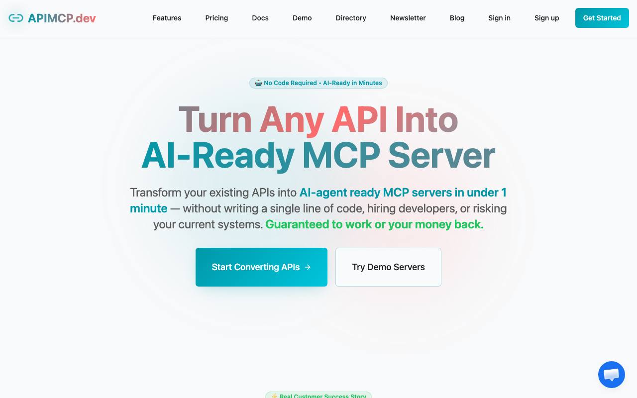 APIMCP.dev screenshot