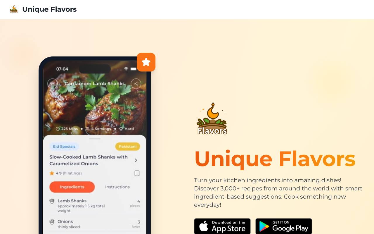 Unique Flavors screenshot